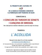 I CONCURS DE TARDOR DE SONETS I CANÇONS DE BRESSOL